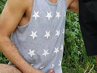 flashed and sucked the farmer in public, friend filmed it 😏