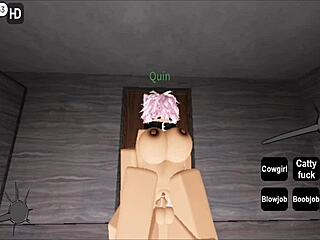 Roblox guy fucks cute girl with blowjob and creampie.