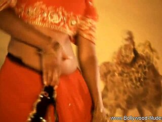 Indian milf dances erotically while undressing in teasing striptease nude reveal