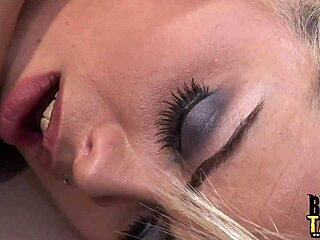 Blonde sabrina takes big black cock in anal and oral