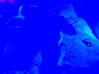 our ultraviolet light experiment in bedroom handjob session