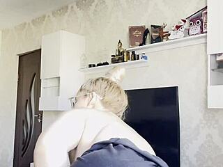 busty BLONDE with BIG NATURAL TITS and TATTOO gets sexy