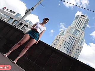 jeny smith - upskirt part 2: cute babe flashing skirt in public outdoor voyeur scene