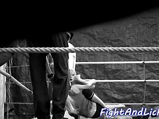 Bigtitted Eurobabe Wrestles With Lesbian Beauty