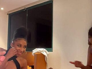 Ebony pornstar party with rough threesome and monster cock