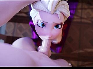 Elsa Is Getting Her Face Stuffed By A Huge Big White Cock
