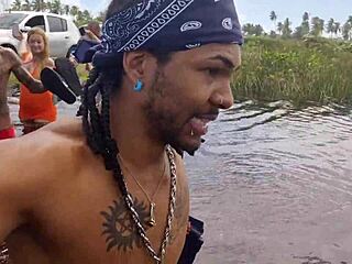 nudist beach adventure turns into orgy with doggystyle fucking and tight cuckold double penetration