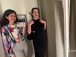 Are those two horny teens 18+ licking pussy in the public locker room?