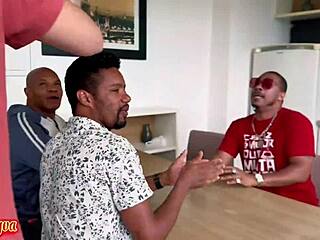 Old wife sucks monster cock while husband watches