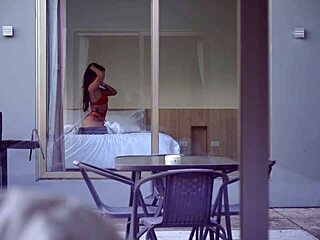 Juicy latina neighbor catches jerking pov