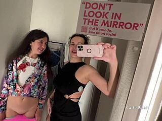 Are those two horny teens 18+ licking pussy in the public locker room?