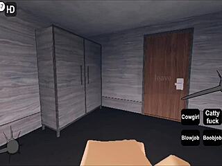 Roblox guy fucks cute girl with blowjob and creampie.