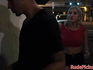 Stranded teen 18+ roughly fucked and creampied in public bondage