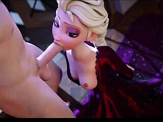 Elsa Is Getting Her Face Stuffed By A Huge Big White Cock