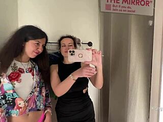 Are those two horny teens 18+ licking pussy in the public locker room?