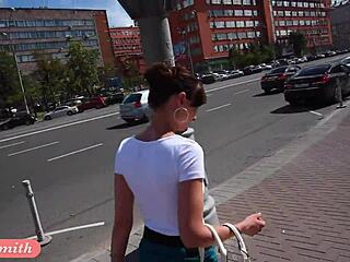jeny smith - upskirt part 2: cute babe flashing skirt in public outdoor voyeur scene