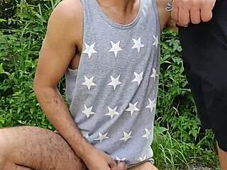 flashed and sucked the farmer in public, friend filmed it 😏