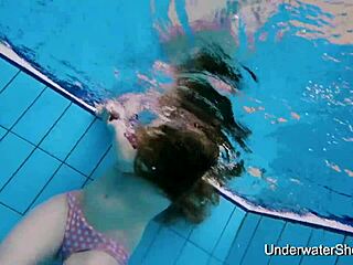 Sexy Young Girl Shows Magnificent Body Underwater In Pool Bathing Nude Bikini Softcore