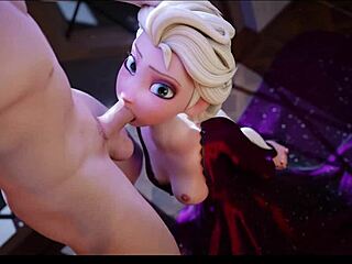Elsa Is Getting Her Face Stuffed By A Huge Big White Cock