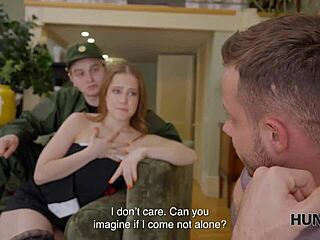 teen in uniform gets a playful honor guard experience