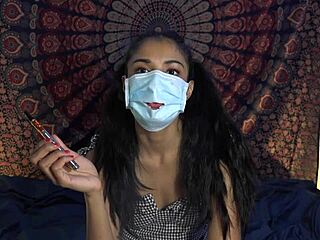 She took off her mask to lick that cock! 😏