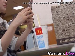 Watch This Japanese Cutie Rub Her Pussy in Public?