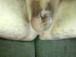 i jerk my huge uncircumcised cock until i cum in the bedroom