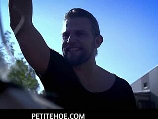 Petite blonde roxy teased by big dude vince