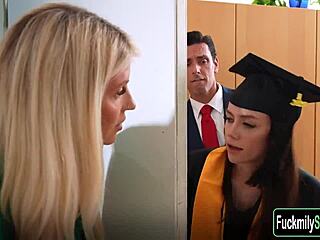 stepfather and stepdaughter caught by stepmother in rough fantasy sex