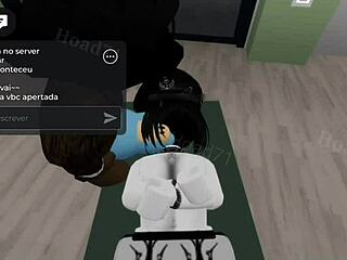 Gothic big tits girl has threesome sex in parents' house at Brookhaven.