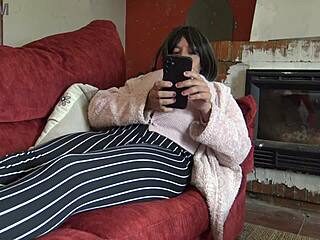 Horny Pregnant Stepmother Commands Stepson to Fuck Her Hairy Pussy!