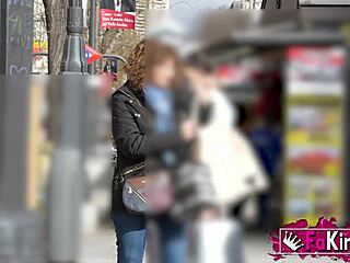 Hot spanish tourist babe nuria picking up random guys in the street 😏