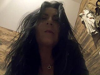 Pissing close up of hairy mature pussy in tight lingerie with dirty talk goddess vibes 💦😏