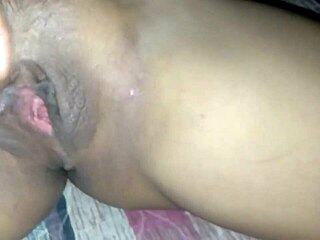 Hey, this amateur is squirting all over her shaved pussy