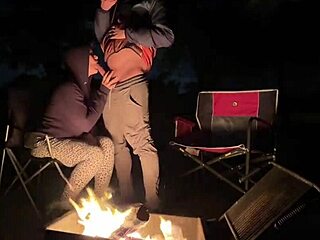 I impregnate her with a creampie at the public campsite fucking out in the open