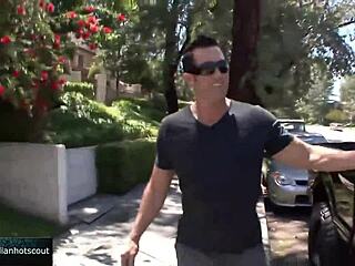 Gorgeous blonde rides and doggystyles a hot guy's huge cock passionately.