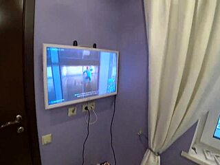 cute brunette fucks new friend with big tits