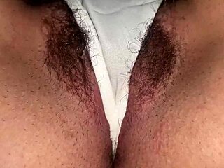 She masturbates hairy pussy dreaming of mature men fucking her