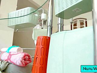 sexy ebony masseuse chanell heart rubs her clit in shower