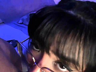 Cute Girl with Glasses Blows Amazingly