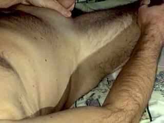 Nighttime Cock Jerking Leads To Cum Covered Swallow