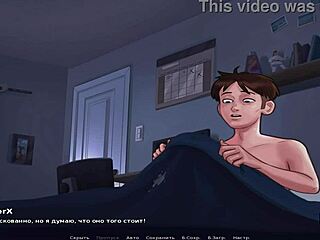 Mature woman jerks off teen's cock in Summertime Saga