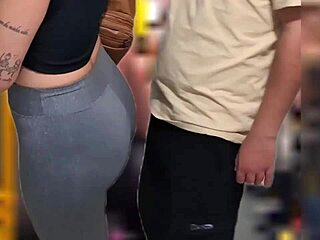 slutty student flashing on the bus gets a cumshot