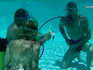 cum everywhere in the pool from cruz's blowjobs