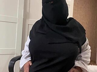 Arab Stepmom Guides Jerk Off Instructions With Big Ass And Monster Cock
