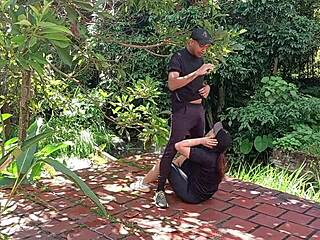 i arrived late to training, so my coach punished me with outdoor sex cardio!