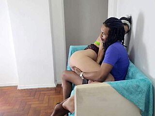 Safada Carioca Giving On Sofa At Sister's House With Joao.