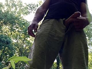 I jerked off in public at the park, cum went everywhere