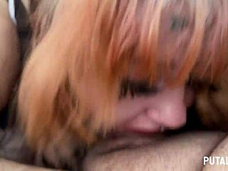 tattooed bbw deedee sucks dick between her huge pierced tits intensely