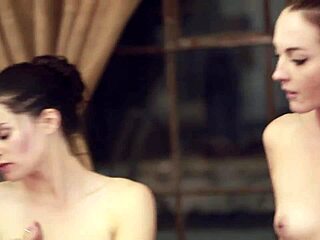 skinny lesbians lick pussies in hot 3some wanna join the party